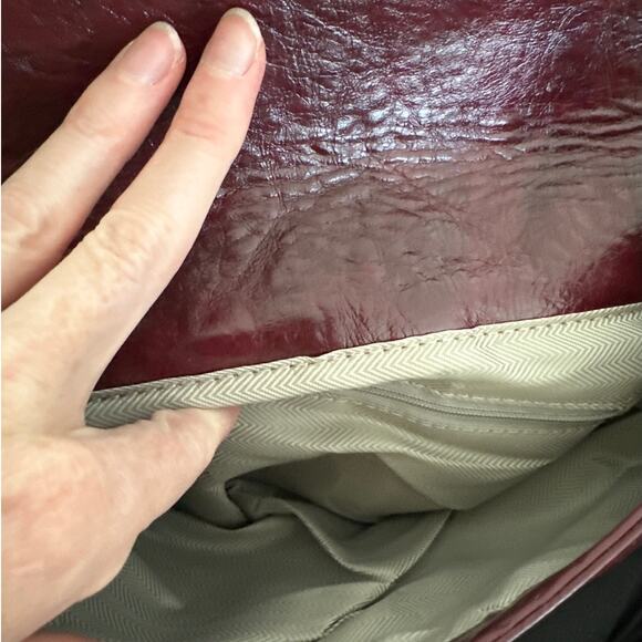 No brand - Crossbody Faux Leather Handbag in Dark Red - Picture 3 of 4